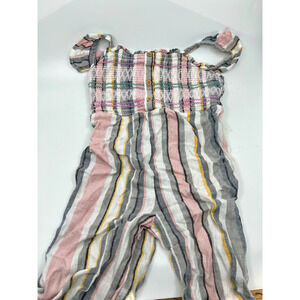 Cat and Jack Pant Jumpsuit Romper 4T Pink Gray and White